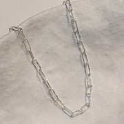 Diamond-Cut Paperclip Anklet