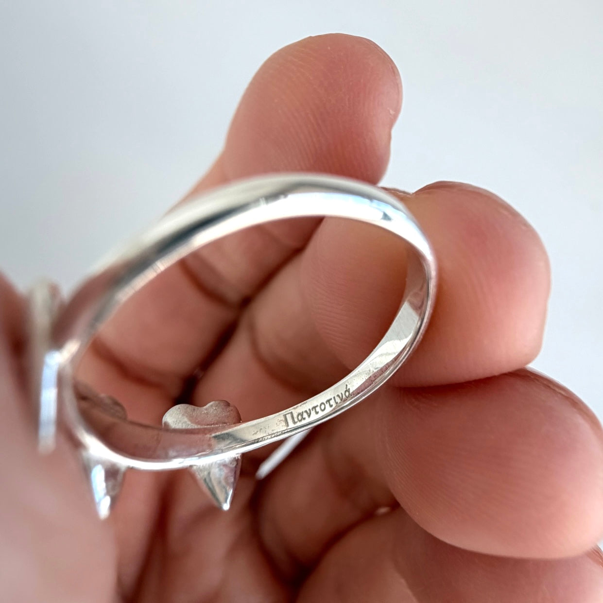 Silver Diamond Triple Heart Ring