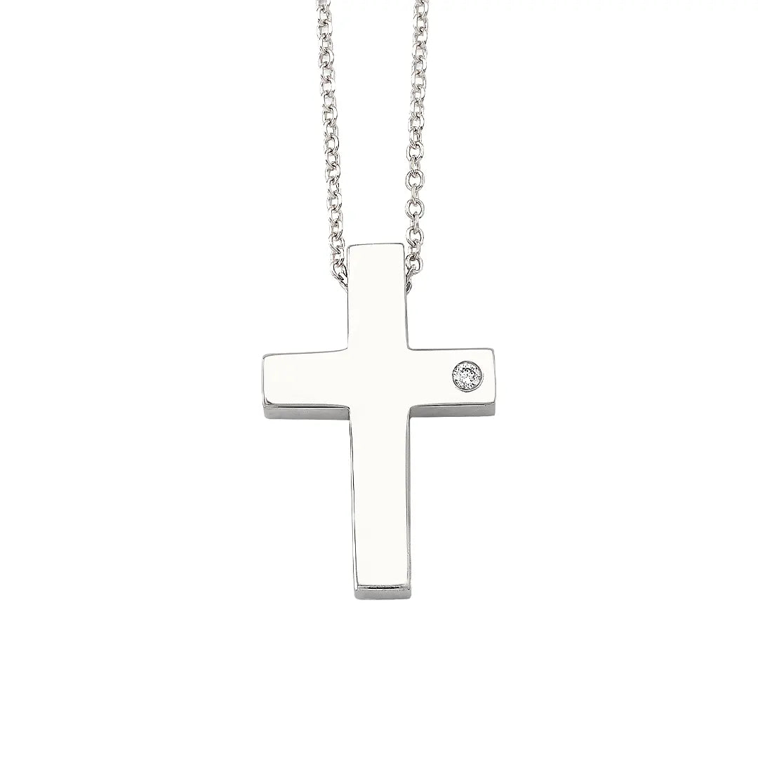 Classic Gold Cross Pendant with Diamond