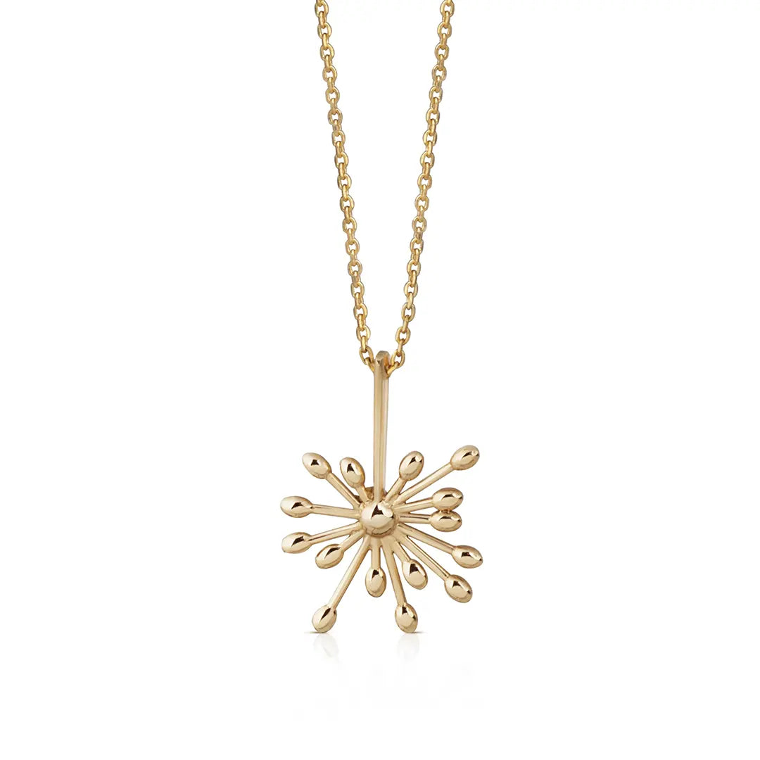 14K Gold Dandelion Necklace