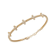 Herringbone Cross Motifs Diamonds Bracelet