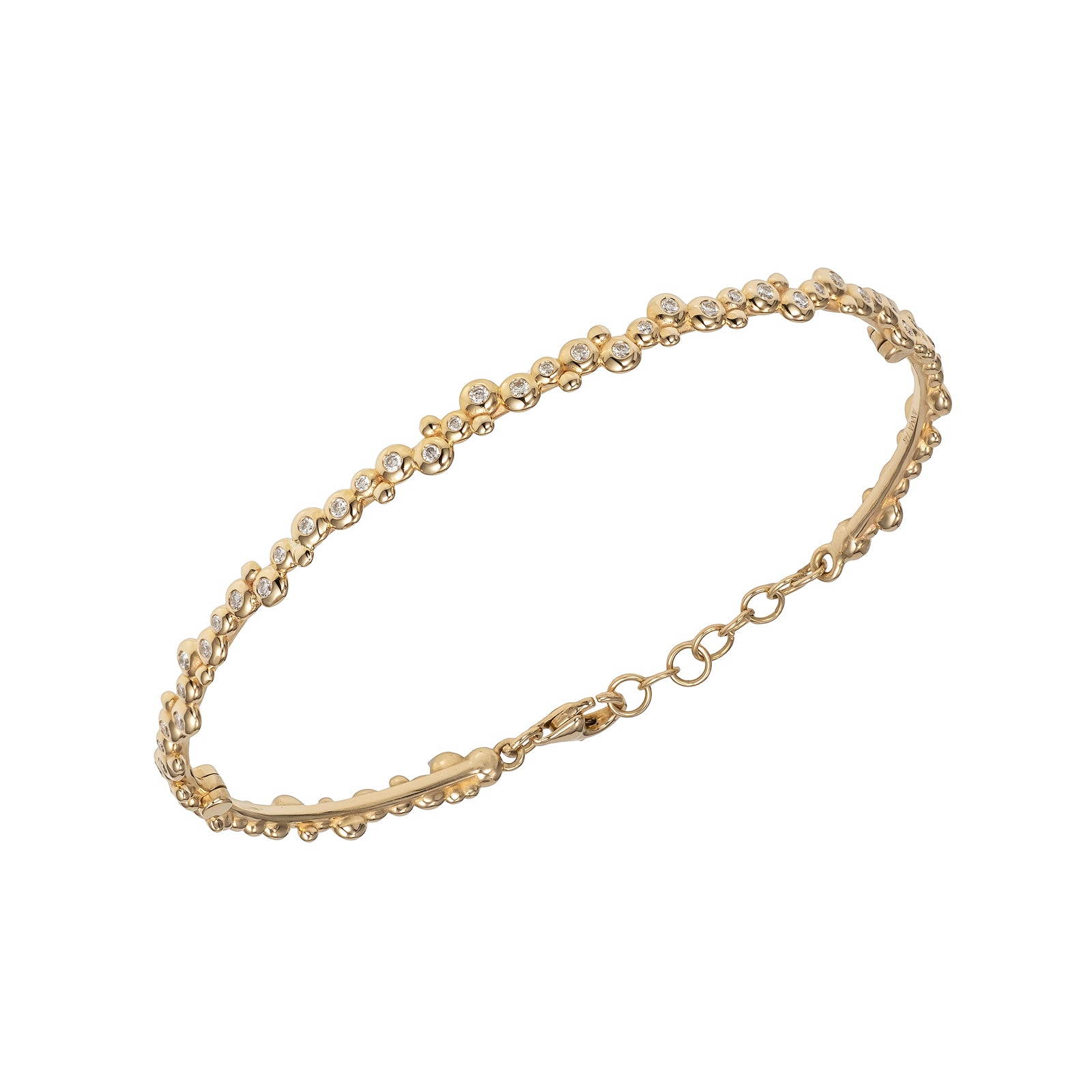 14K Gold All over "Bubble" Diamonds Bracelet