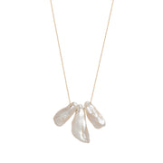 Trinity Baroque Pearl Necklace in 14K Gold