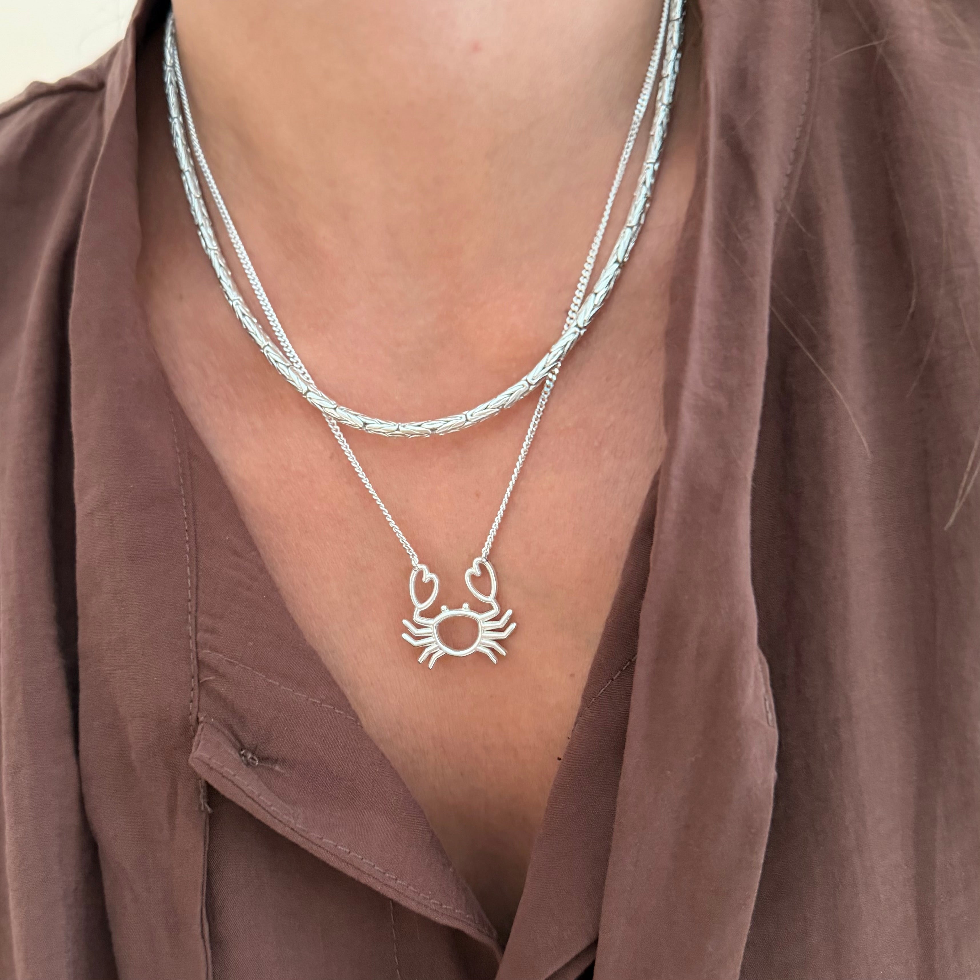 Mer-Mades Heart Claw Crab Necklace
