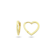 9K Gold Heart shaped Hoops