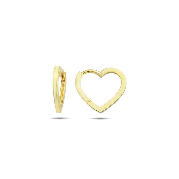 9K Gold Heart shaped Hoops