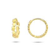 9K Gold Heart sculpted Hoops
