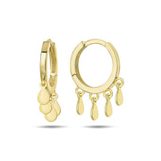 9K Gold Hoops with drops