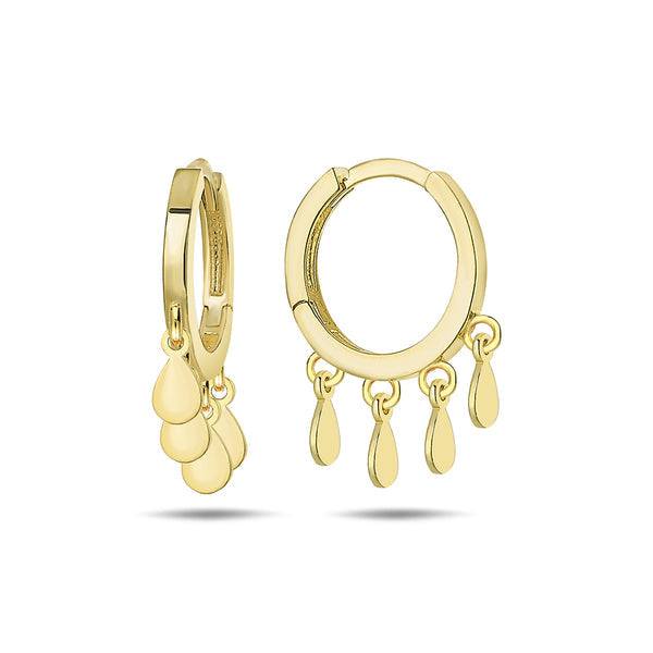 9K Gold Hoops with drops