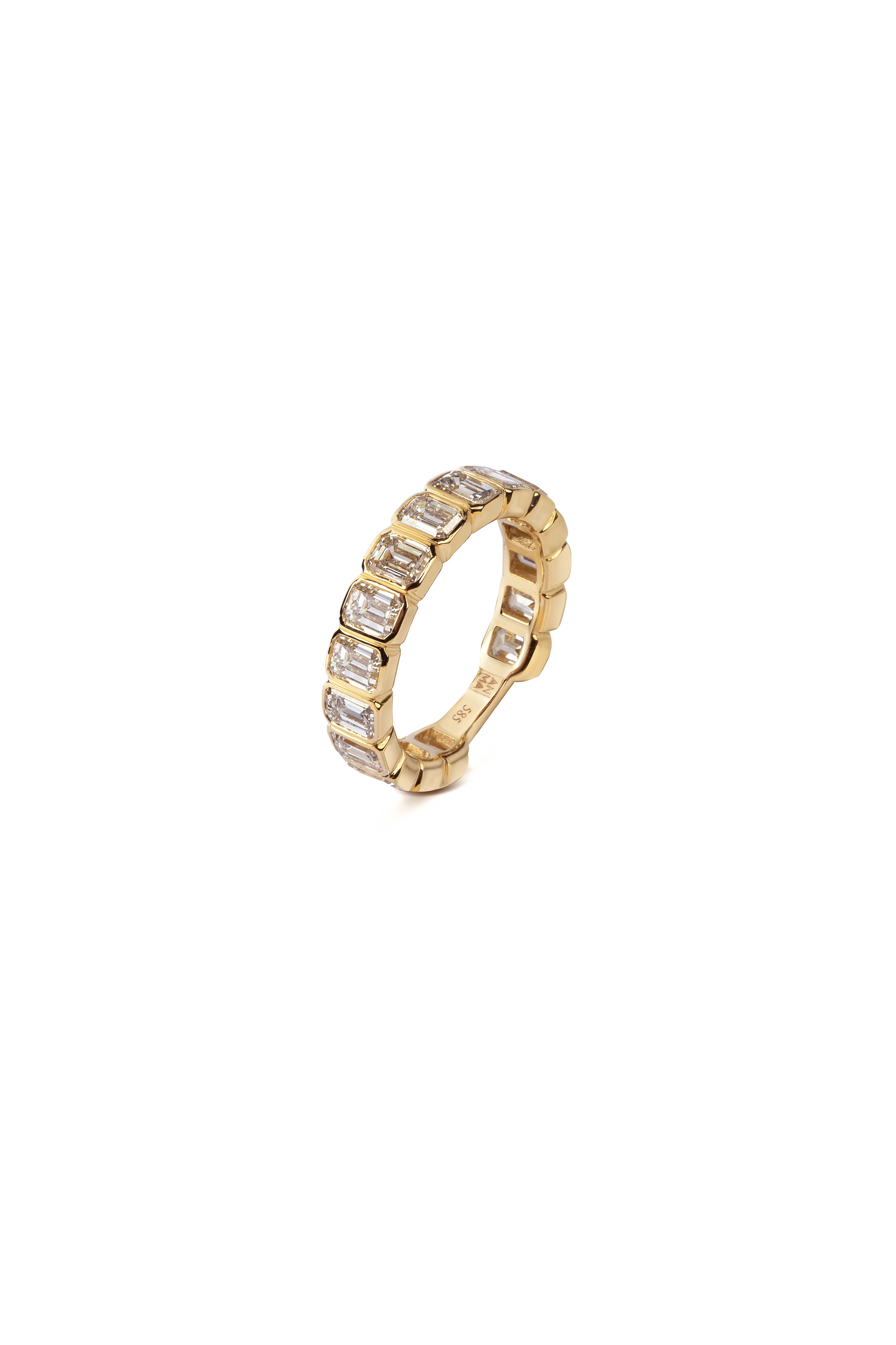 14K Yellow Gold Emerald LAB Diamonds Allover Ring