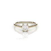 18K Yellow Gold Oval Natural Diamond Ring