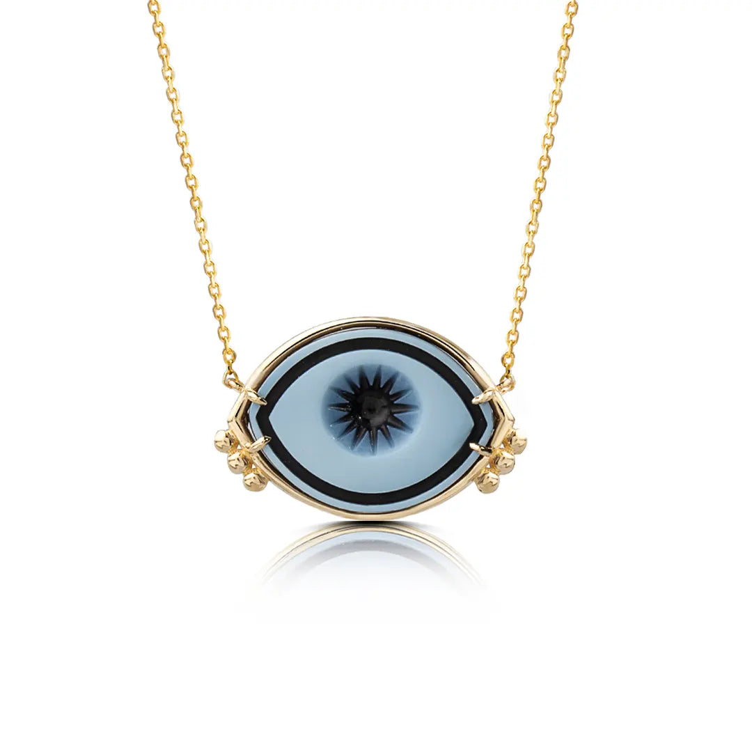Cycladic Talisman Necklace with Cameo Eye and 6 Dots