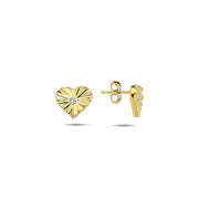 9K Gold Heart of Light Stud Earrings