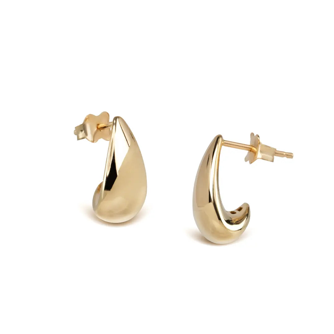 14K Gold drop thick stud earrings