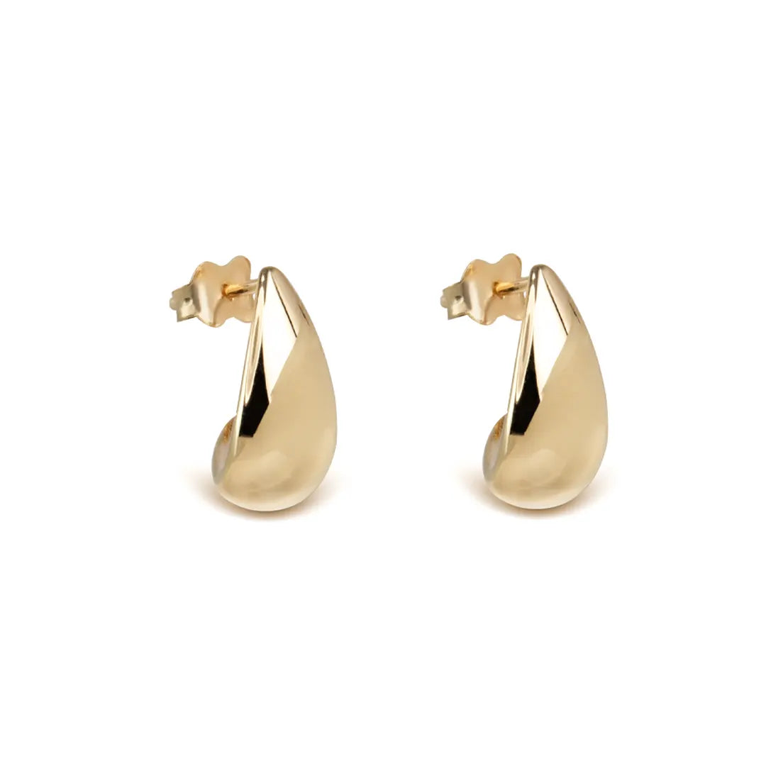 14K Gold drop thick stud earrings