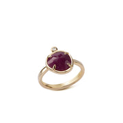 Silent Fire – 14K Gold Ring with Ruby & Diamond