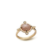 Moon Glow Promise – 14K Gold Ring with Moonstone & Diamonds