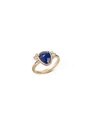 Midnight Vow – 14K Gold Ring with Sapphire & Diamonds