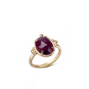 Red Aura– 14K Gold Ring with Ruby & Diamonds