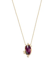 Velvet Flame - Ruby Gold Necklace with Diamonds