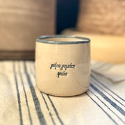 Handmade Ceramic Coffee Mug – "μέρα γεμάτη φως" & "ζωή γεμάτη αγάπη"