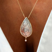 Hidden Heart — Lace Agate & Diamond Necklace
