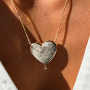 Tender Heart — Lace Agate & Diamond Necklace