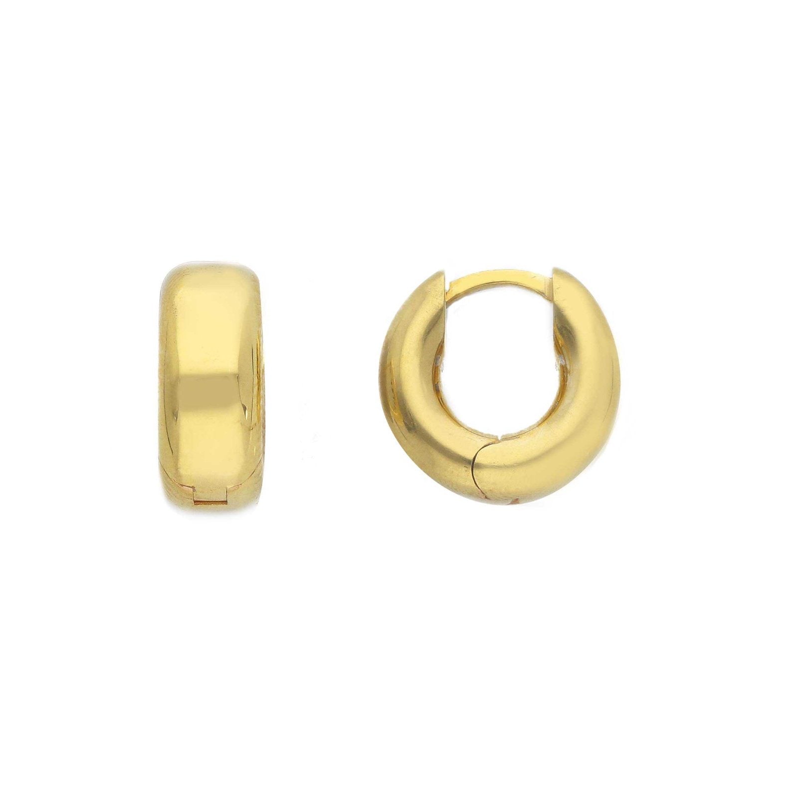 9K Gold Bold Oval small Hoops