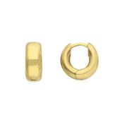 9K Gold Bold Oval small Hoops