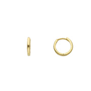 14K Gold thin round hoops - 7 mm