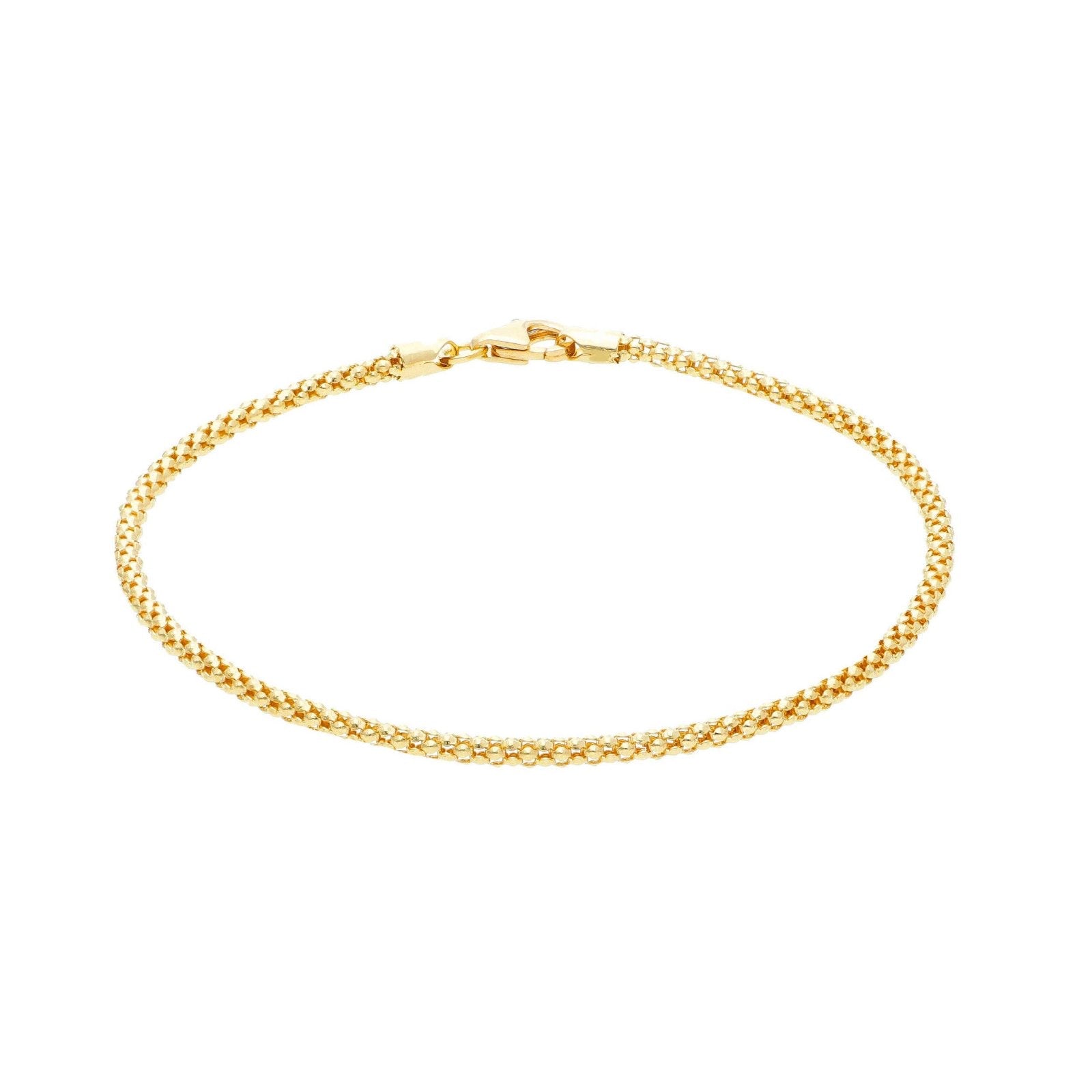 14K Gold beaded texture Chain Bracelet