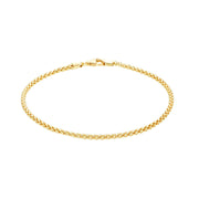 14K Gold beaded texture Chain Bracelet