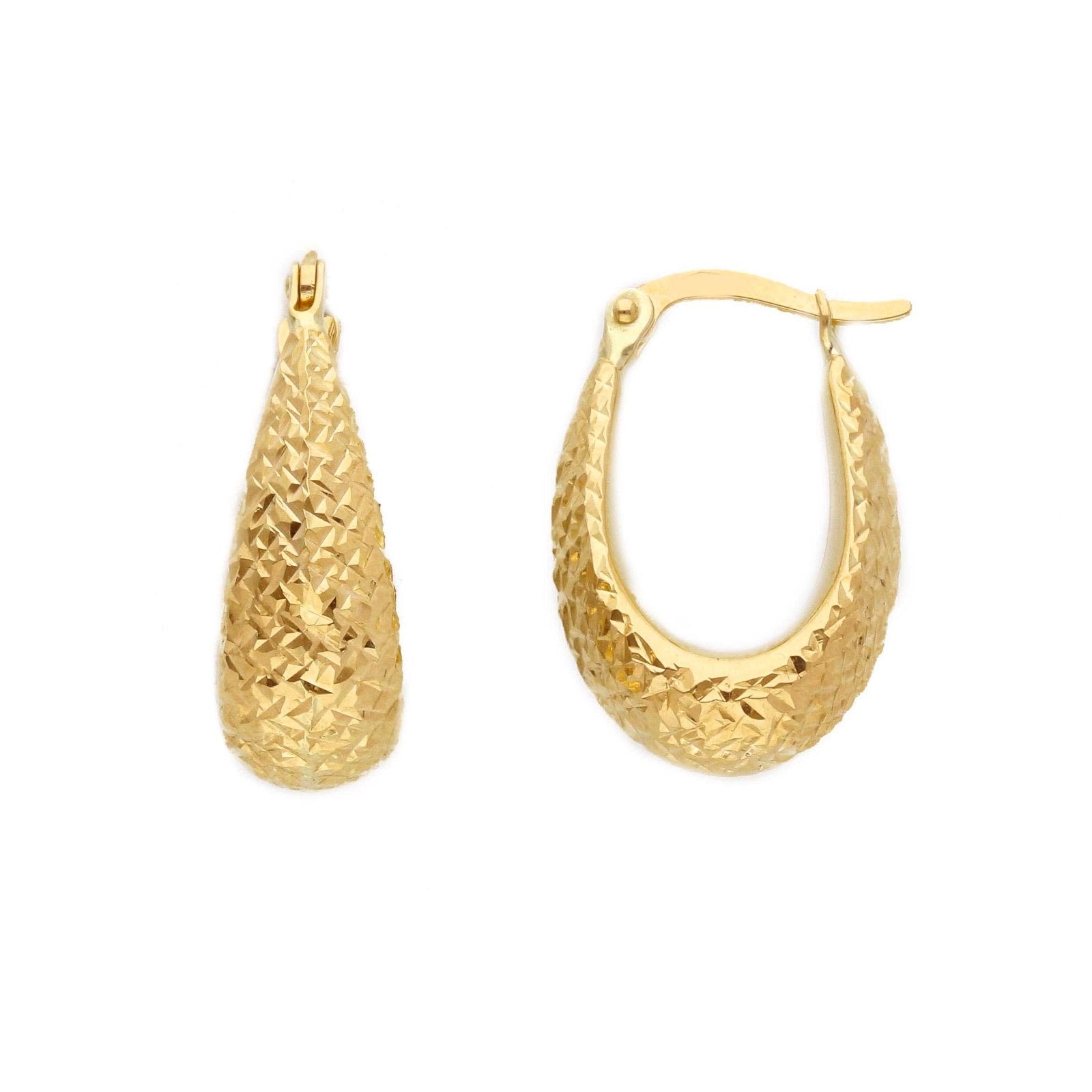 9K Gold Pineapple textured Hoops