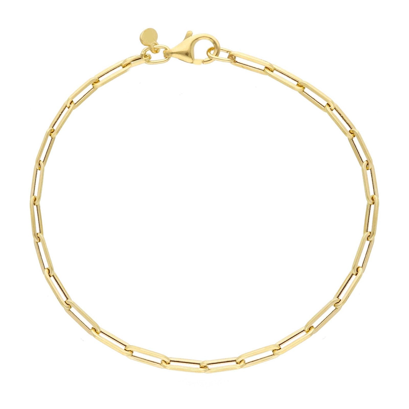 14K Gold Chain Bracelet with elongated links