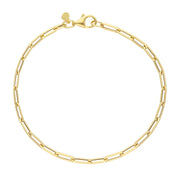 14K Gold Chain Bracelet with elongated links