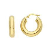 14K Gold Round Hoops
