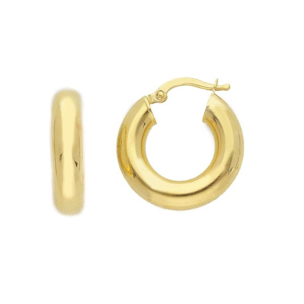14K Gold Round Hoops