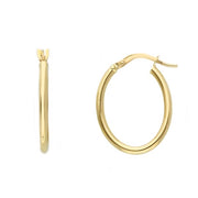 9K Gold Oval Elongated Hoops