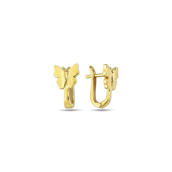 9K Gold Butterfly Hoops