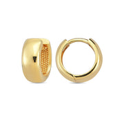 14K Gold Bold Curved Edge Oval Hoops
