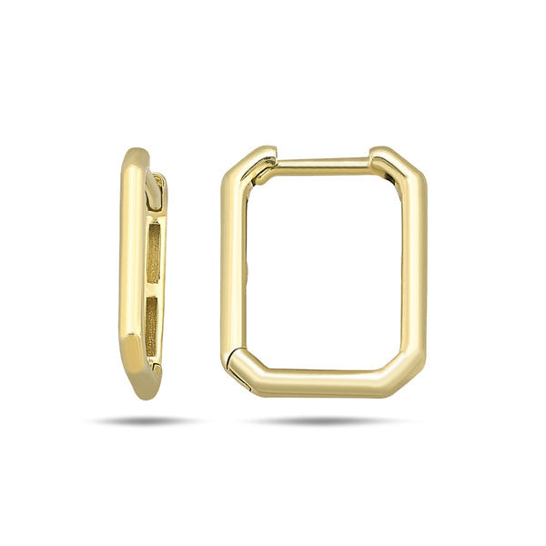 9K Gold Octagonal Hoops