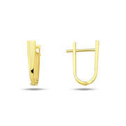 9K Gold Triangle Line Hoops