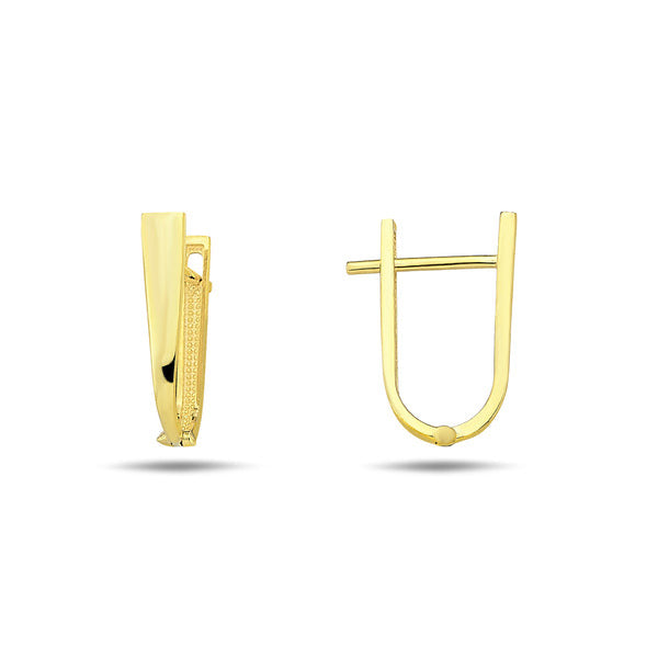 9K Gold Triangle Line Hoops
