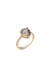 14k Gold Pink Pear Tourmaline With Diamonds