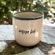 Handmade Ceramic Coffee Mug – "υπέροχη ζωή"