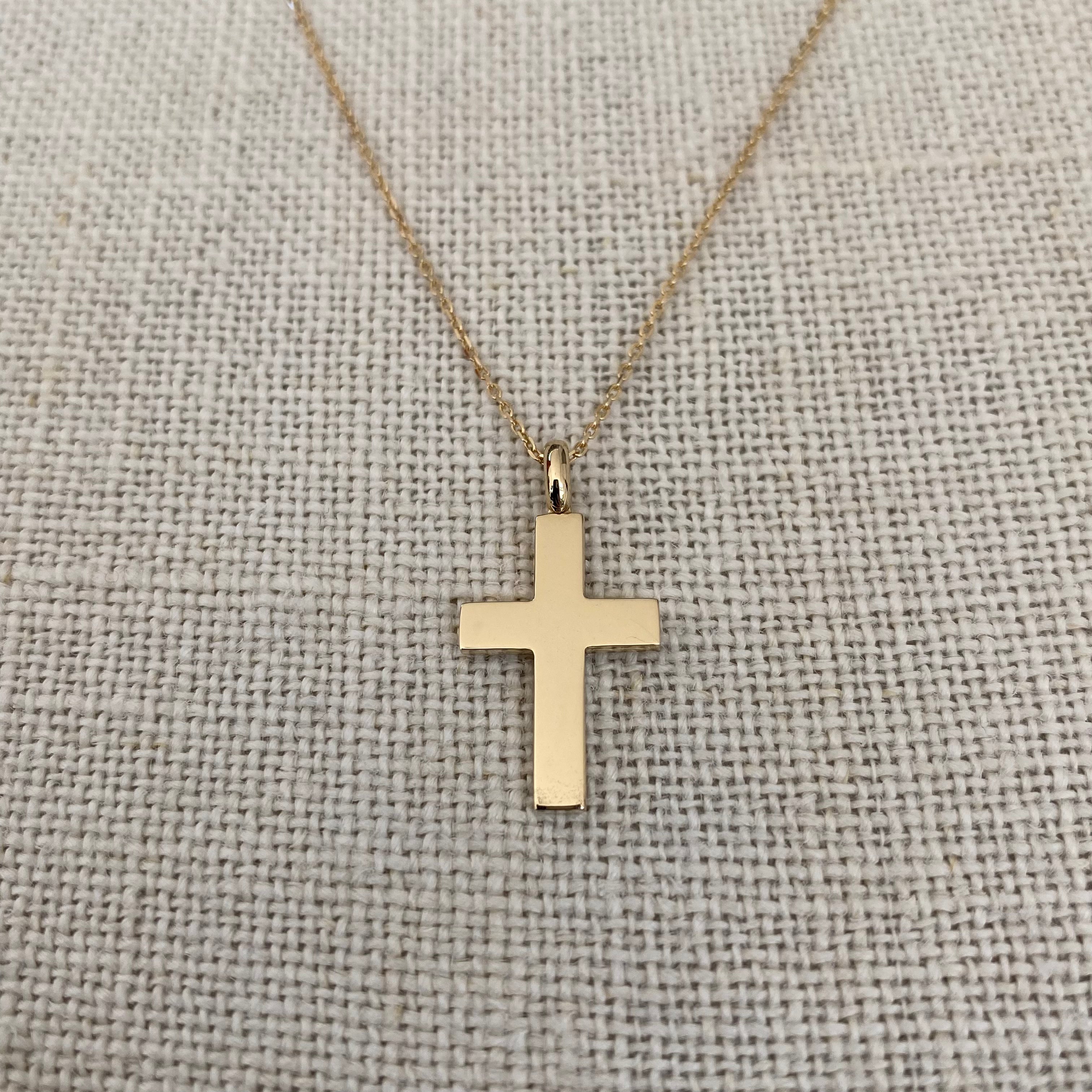 Classic Gold Cross Pendant with hoop