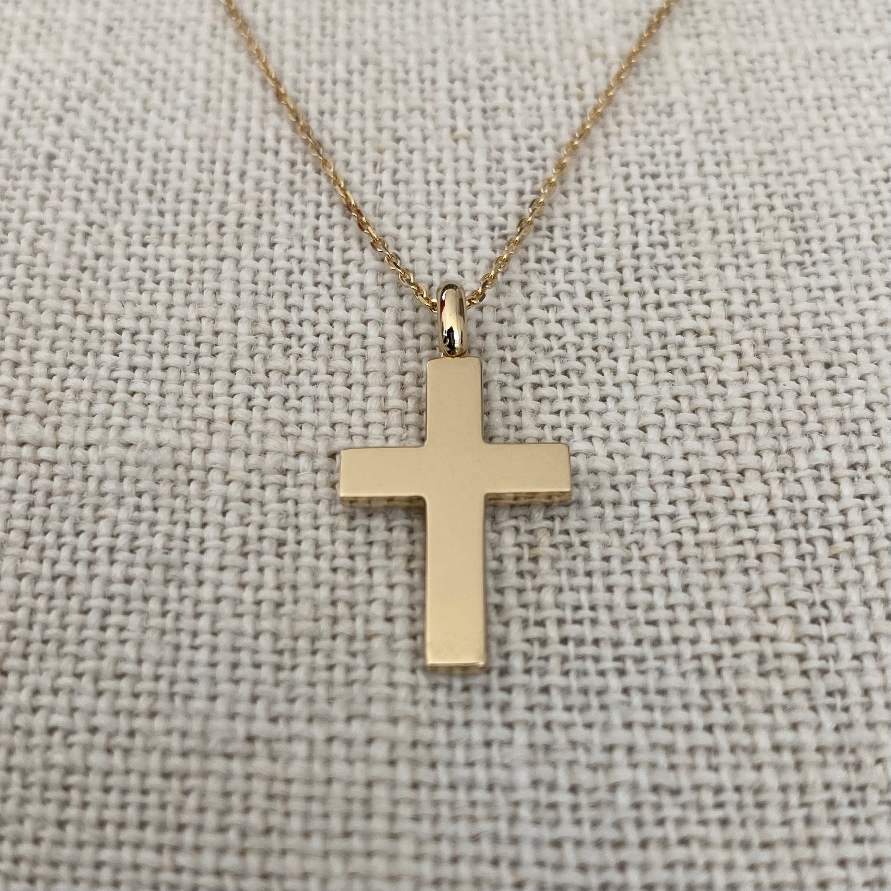 Classic Gold Cross Pendant with hoop