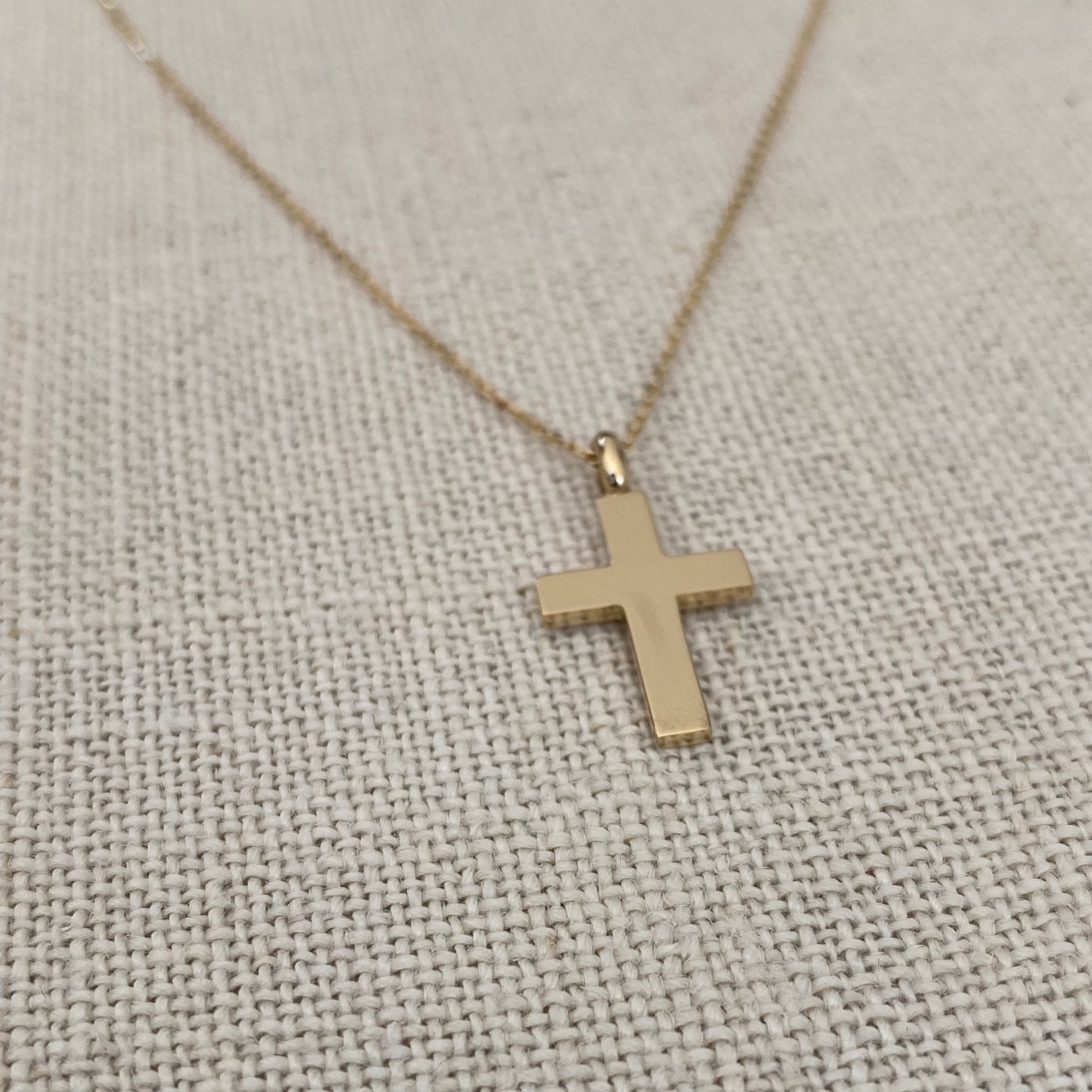 Classic Gold Cross Pendant with hoop