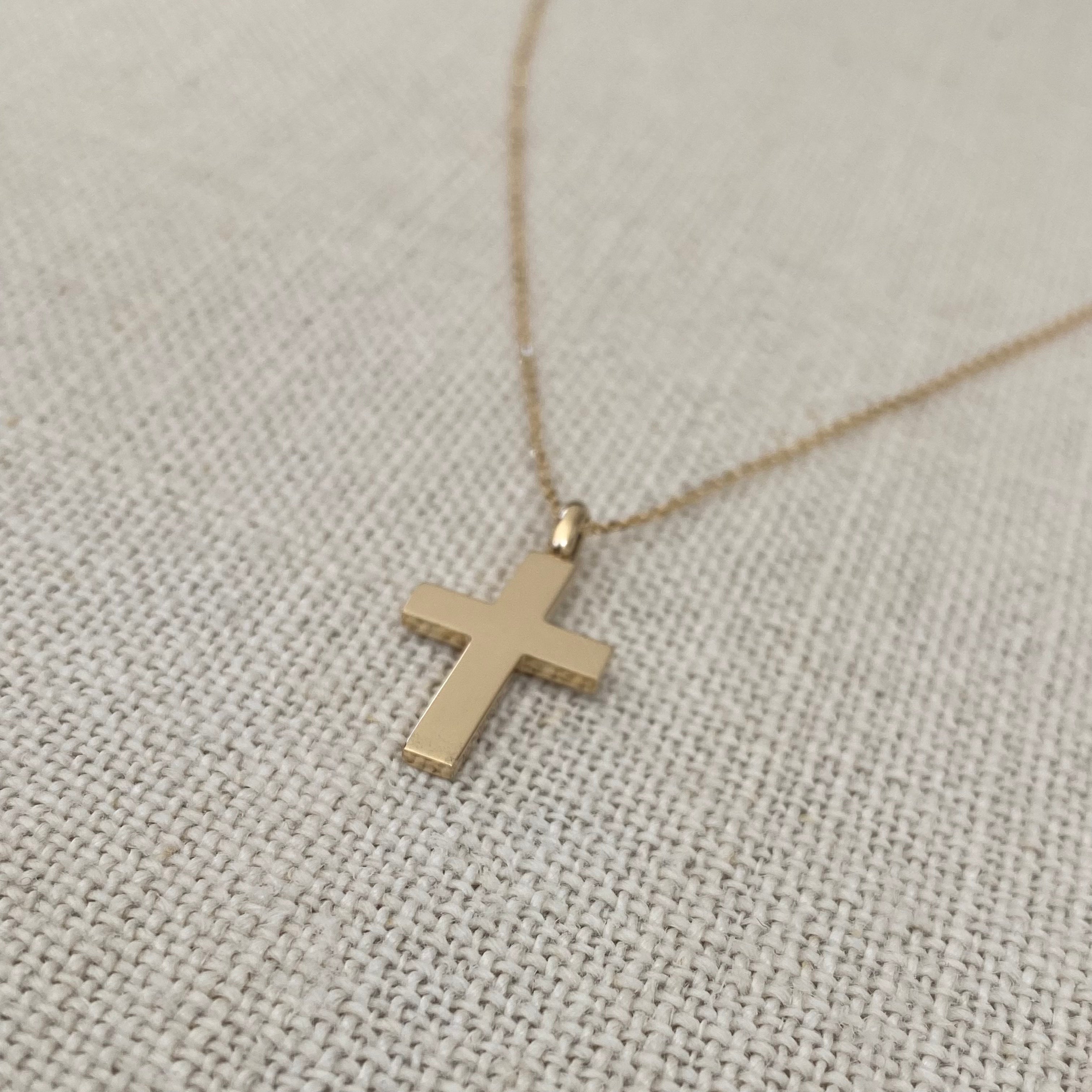 Classic Gold Cross Pendant with hoop