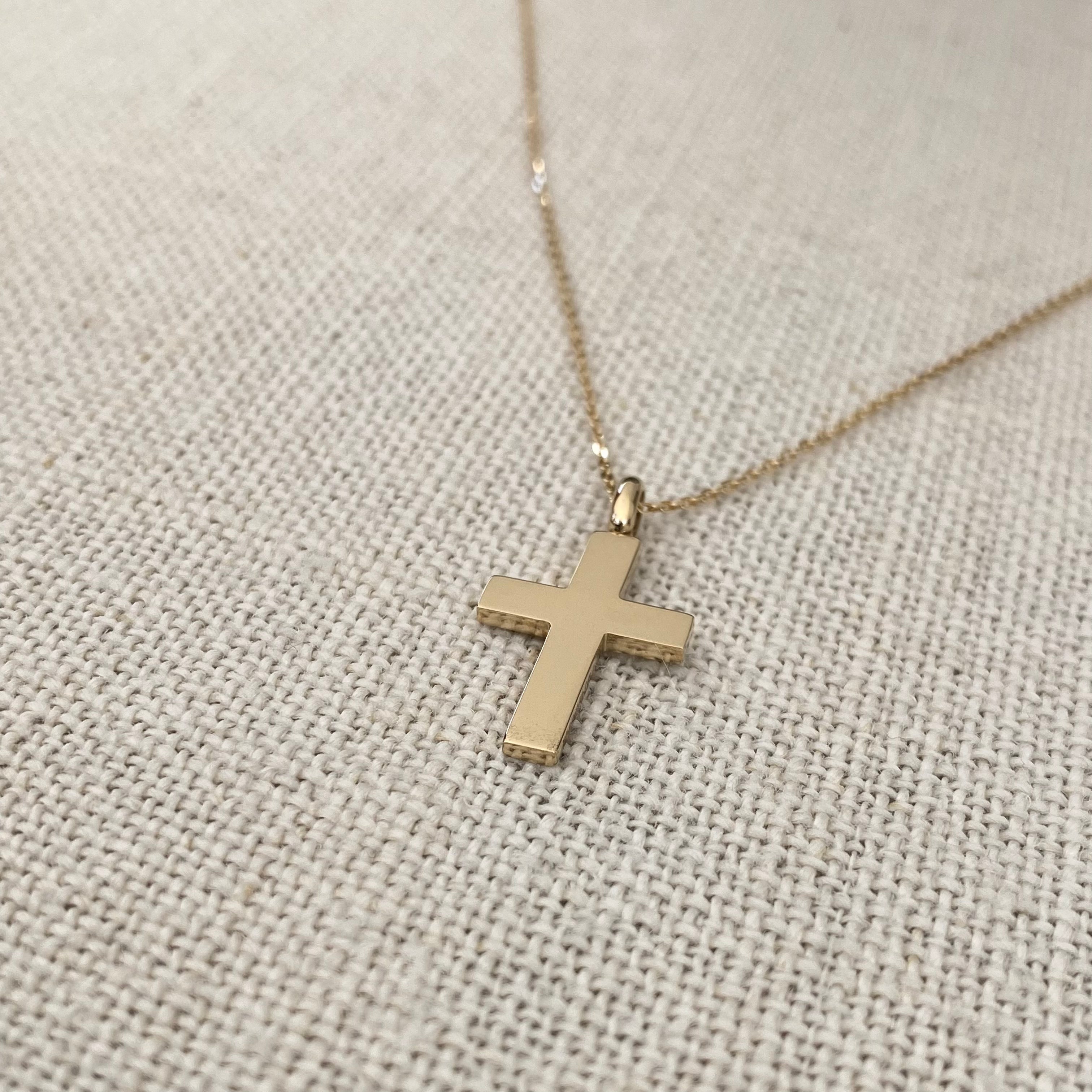 Classic Gold Cross Pendant with hoop